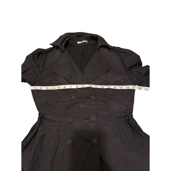 Peppe Peluso Women's Long Sleeve Black Trench Coat Size S - Picture 13 of 14